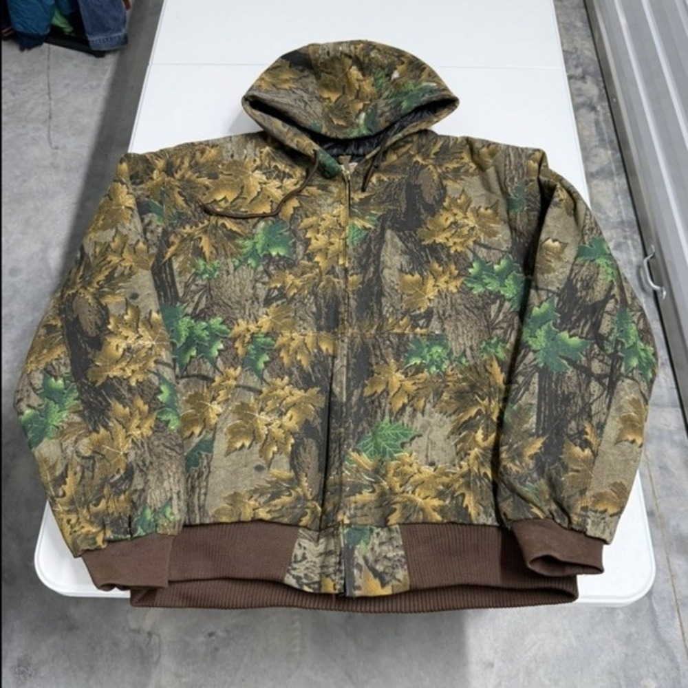 Bear River Camo Realtree Hoodie‎ Workwear Jacket Quilted Lined Size L